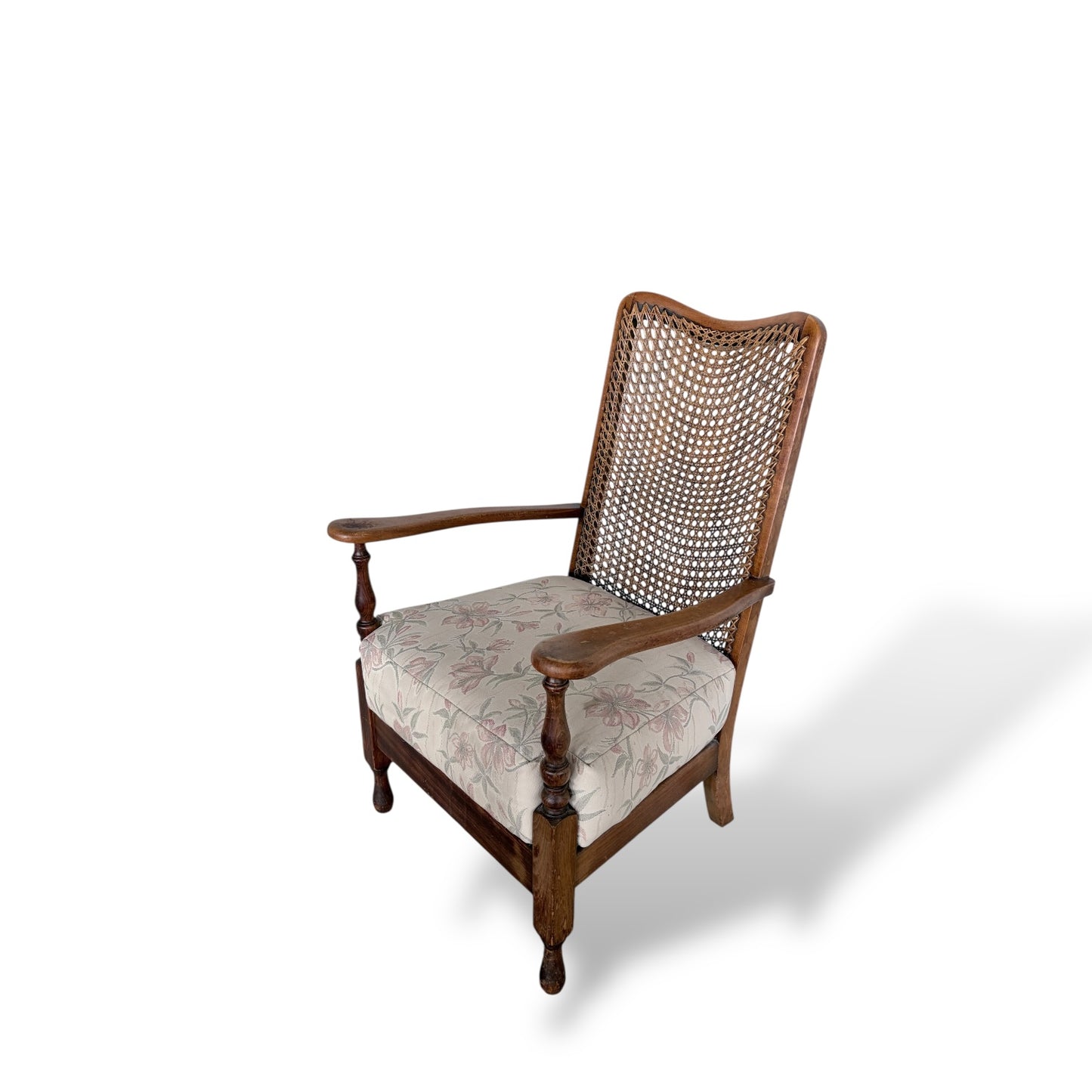 Antique Vintage Colonial Style Wicker Armchair