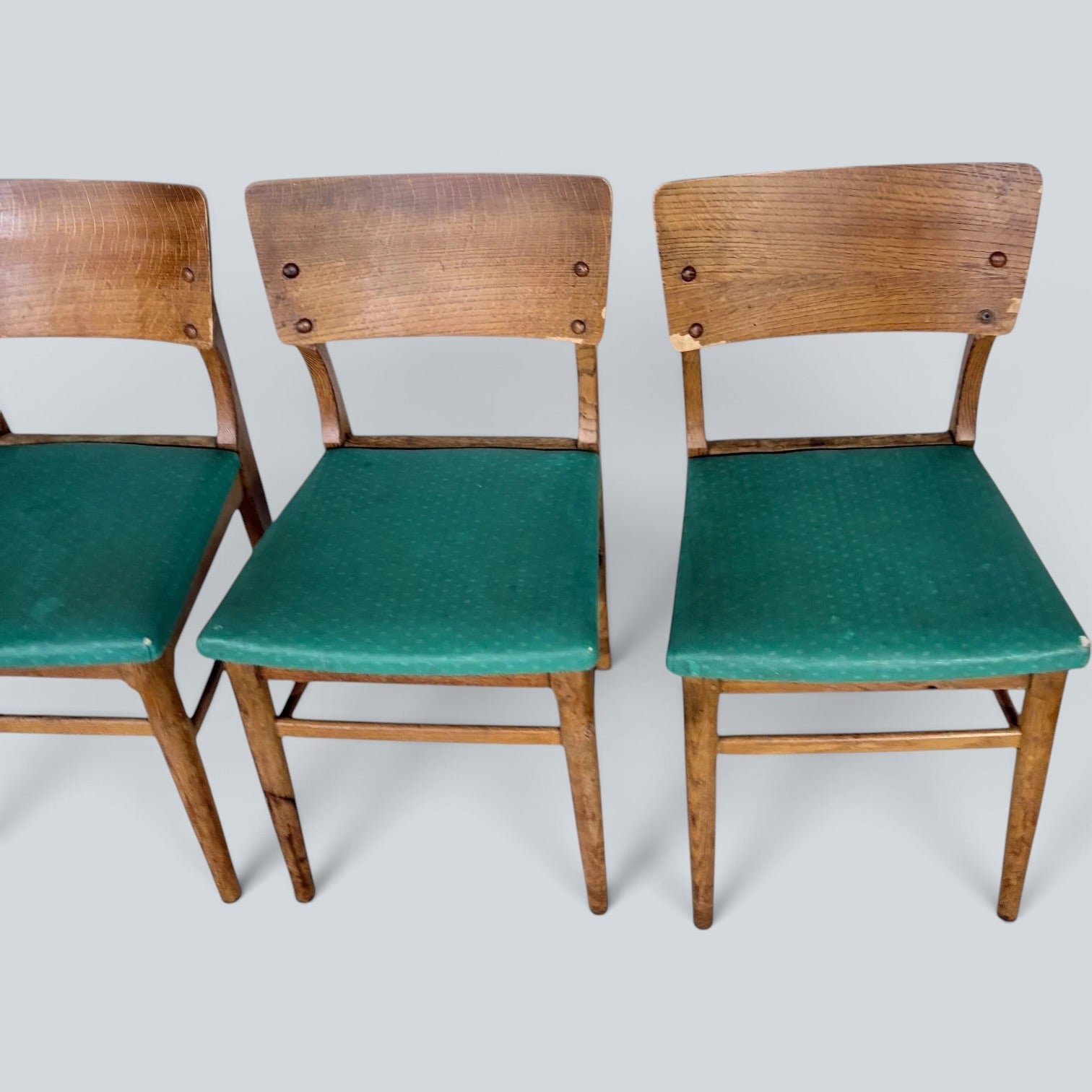 Mid Century Vintage Oak Dining Chairs – Set of Four