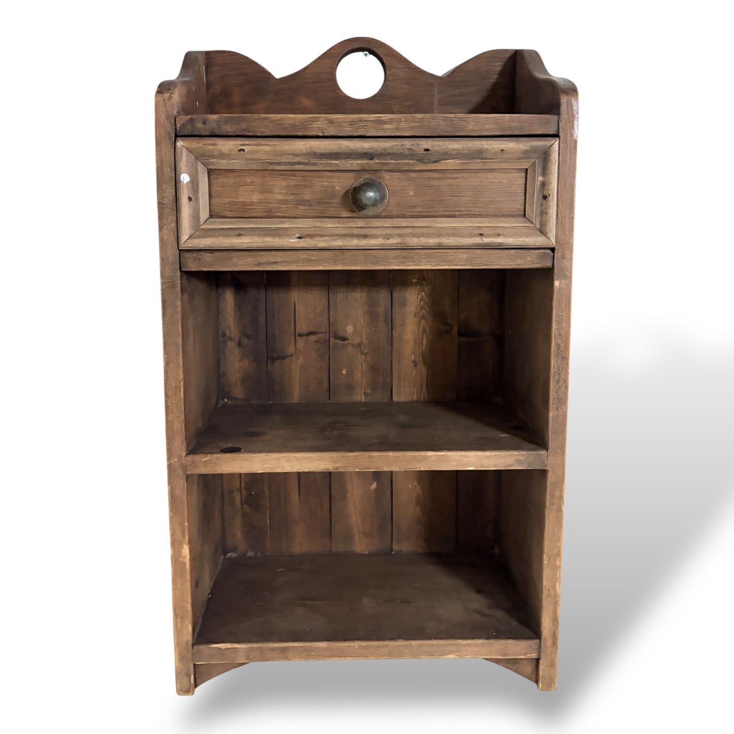 Vintage Oak & Pine Bathroom Cabinet with Drawer — view 4