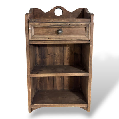 Vintage Oak & Pine Bathroom Cabinet with Drawer — view 4