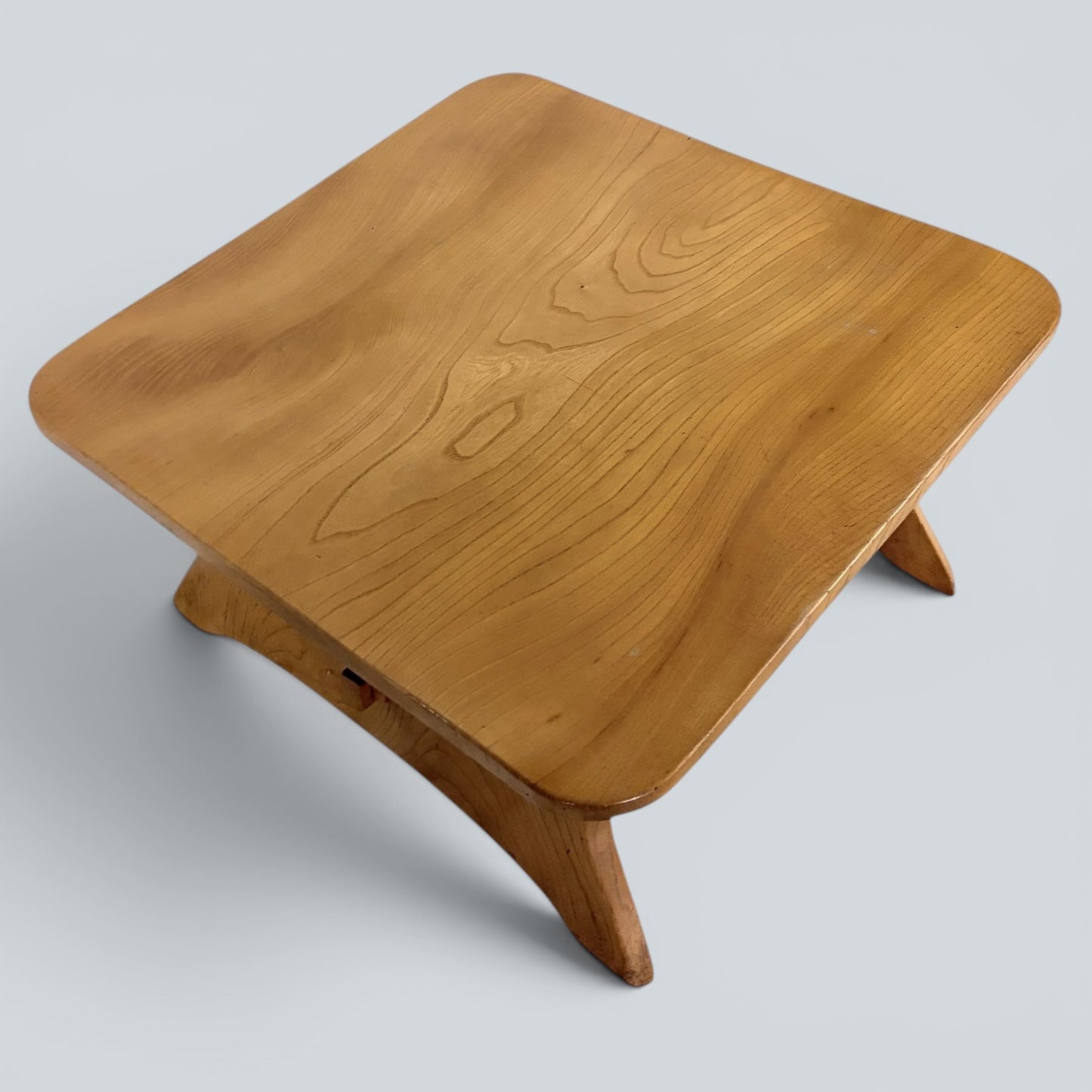 Arts & Crafts Solid Elm Coffee Table with Pegged Joinery