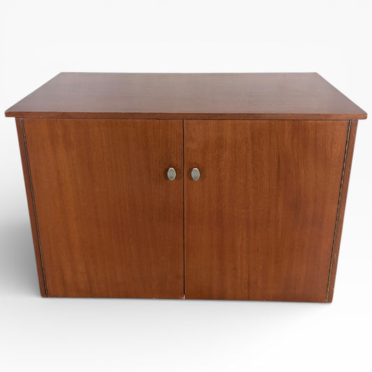 Danish Teak Record Cabinet – Mid Century Vintage Media Storage Unit