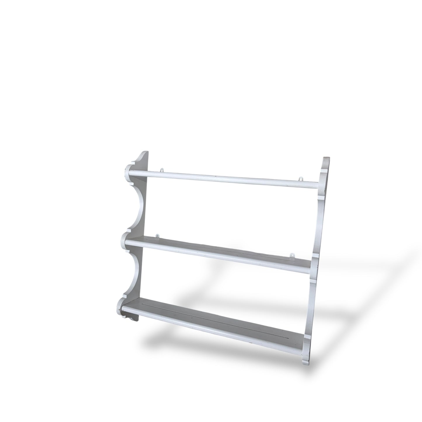 Vintage Oak Wall Display Rack – Painted Shabby Chic