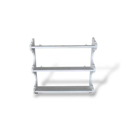 Vintage Oak Wall Display Rack – Painted Shabby Chic