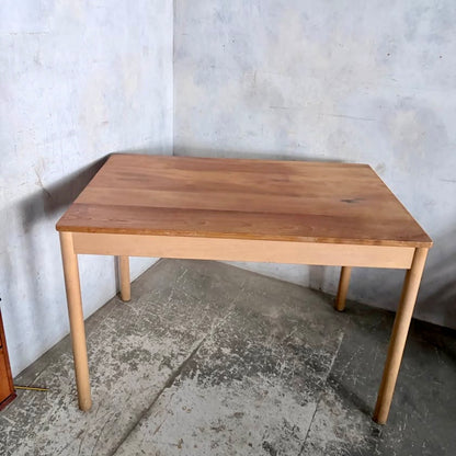 Mid Century Ercol Blonde Elm & Beech Compact Dining Table & Four Industrial Bentwood Dining Chairs
