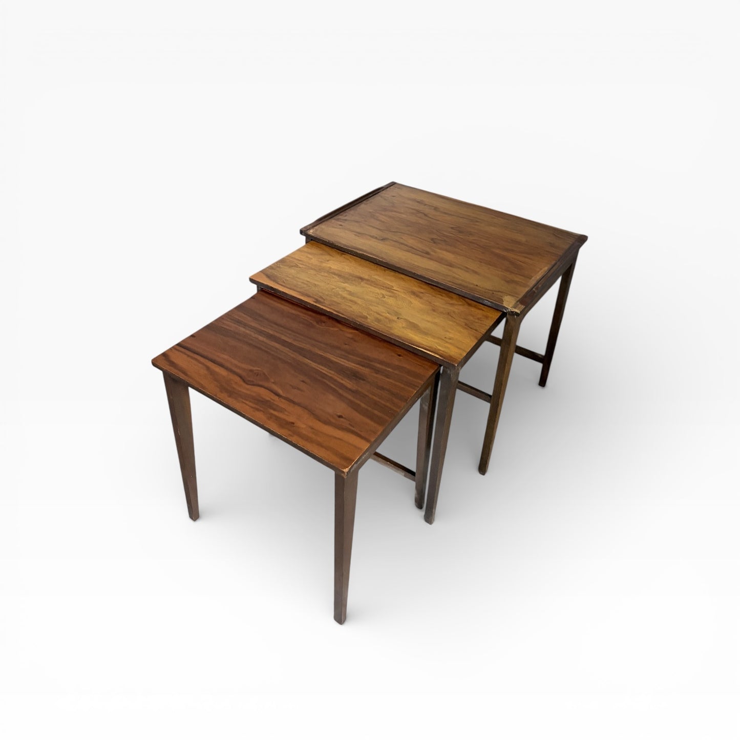 Gordon Russell Walnut Nest of Tables – Mid-Century British Design, Vintage Side Tables