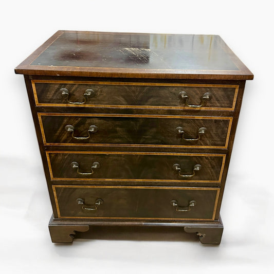Vintage 1960s English Walnut Veneer Chest of Drawers