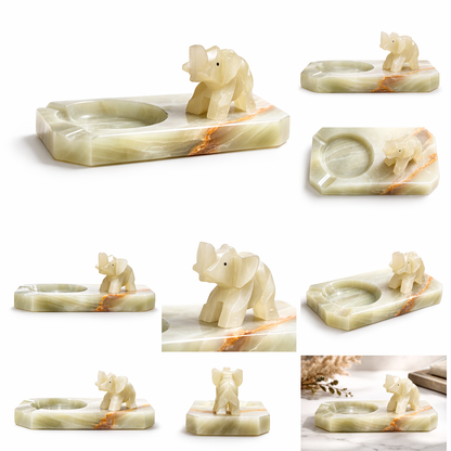 Vintage Onyx Elephant Ashtray