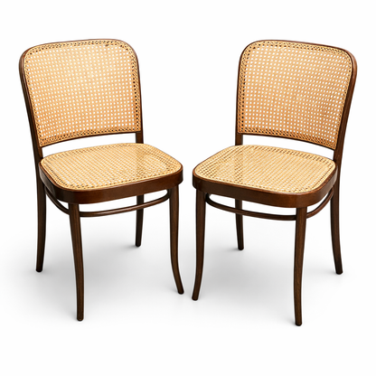 Vintage Thonet Model 811 “Prague” Café Chairs by Josef Hoffmann (Pair)