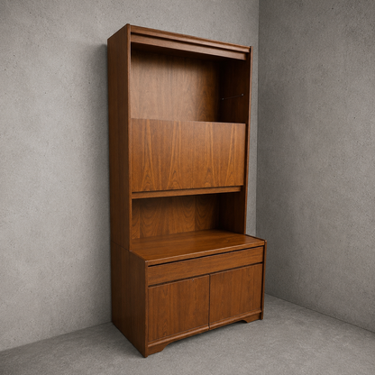 Mid Century William Lawrence Teak Drinks Cabinet Display Unit Bookcase Cocktail Bureau