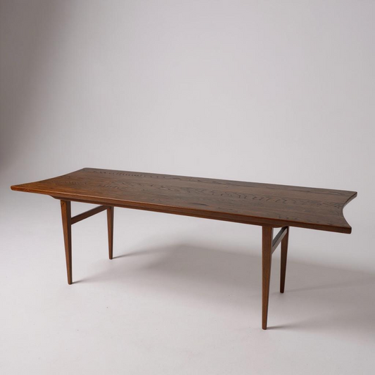 Mid Century Modern Teak Surfboard Coffee Table