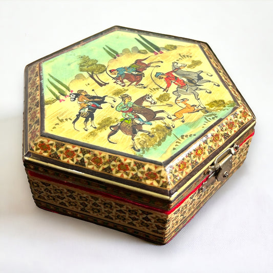 Vintage 1950s Persian Khatam Jewellery Box