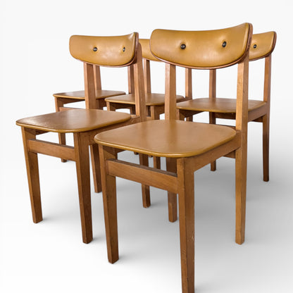 Yellow Vinyl Butterfly Back Dining Chairs (Set of Six)