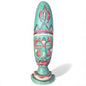 Hand-Carved Totem Sculpture – Vintage Wooden Head, Painted Folk Art Accent