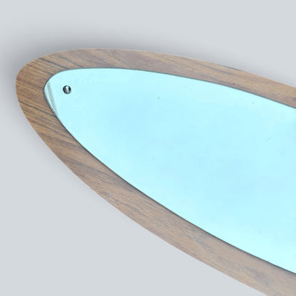 Mid-Century Space Age Oval Formica Wall Mirror – 1960s / 1970s