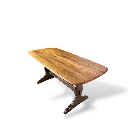 Ercol Refectory Plank Top Dining Table – Blonde Elm & Beech