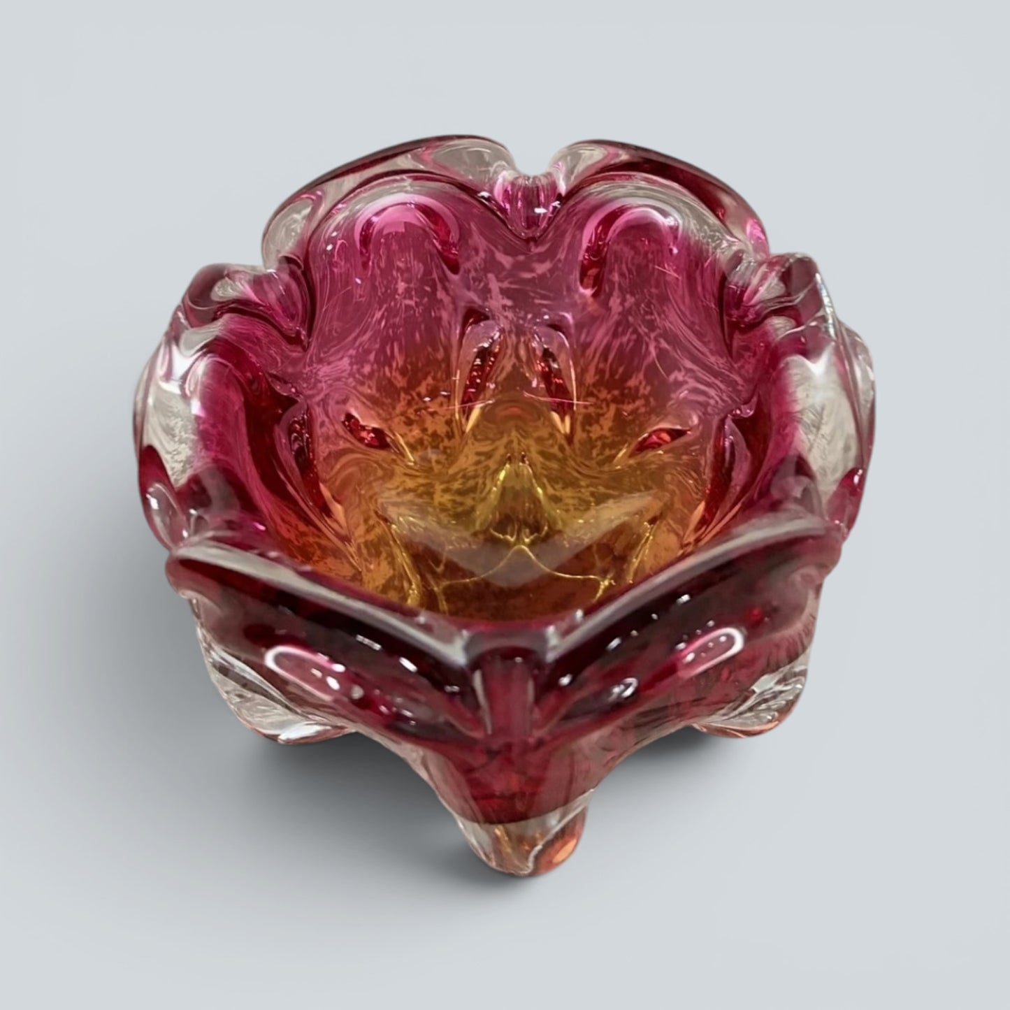1960s Czech Sommerso Art Glass Bowl by Josef Hospodka for Chřibská