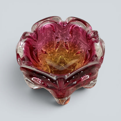 1960s Czech Sommerso Art Glass Bowl by Josef Hospodka for Chřibská