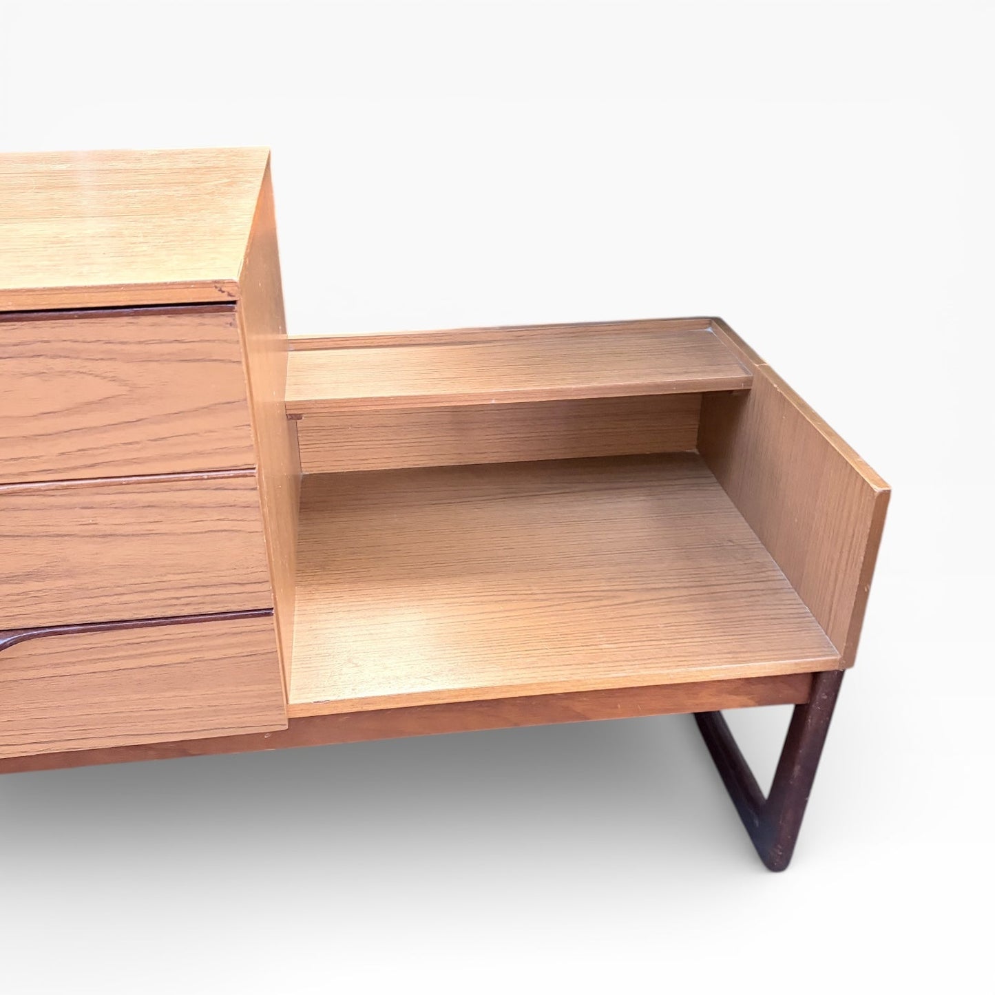 Mid-Century Europa Teak & Formica Drawer Storage Bench