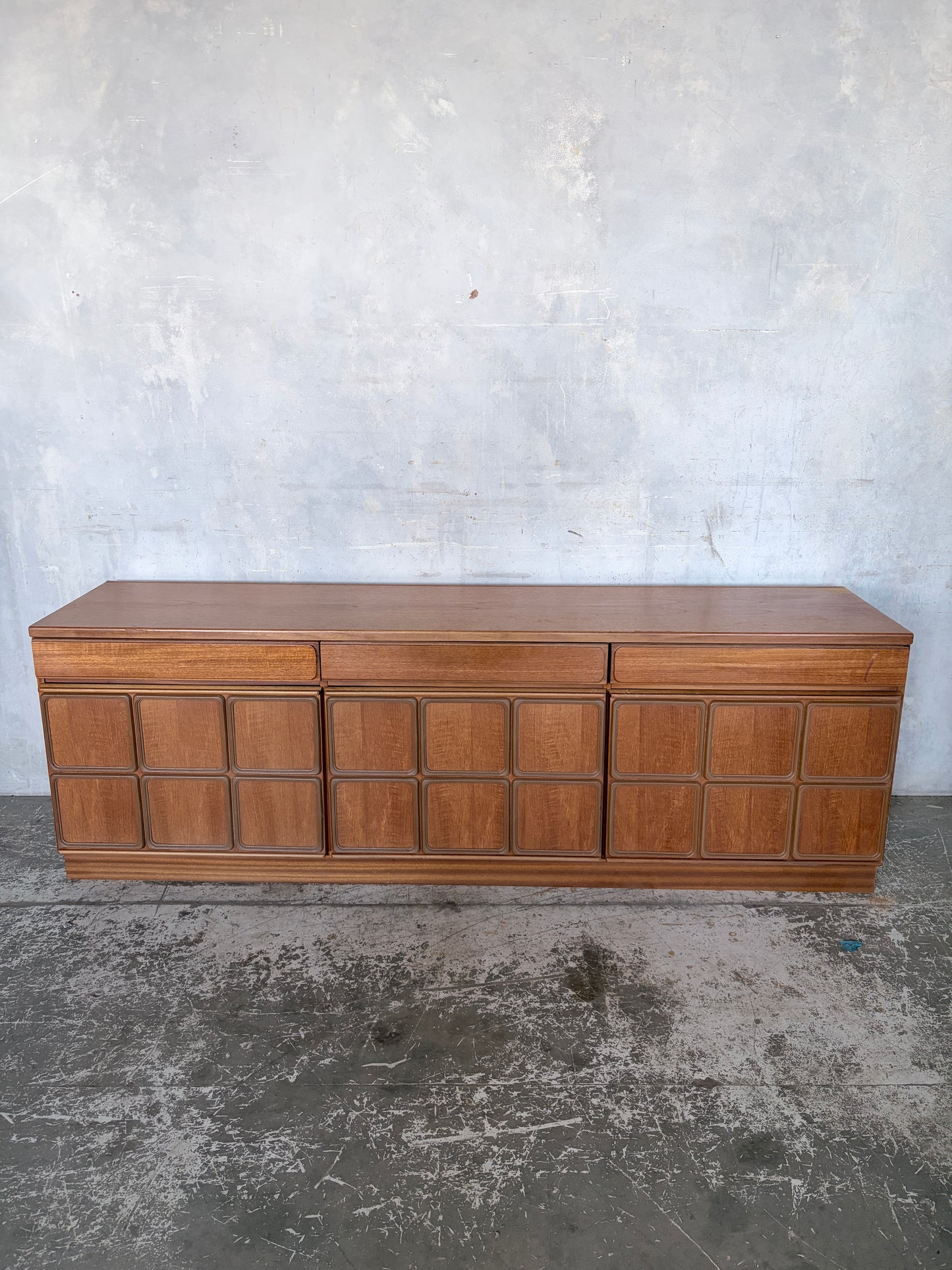 McIntosh Mid Century Teak Sideboard – Panel Front Long Low Cabinet