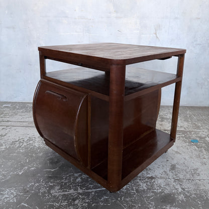Art Deco Walnut Drinks Cabinet Metamorphic Trolley by Incorporall (CC41)