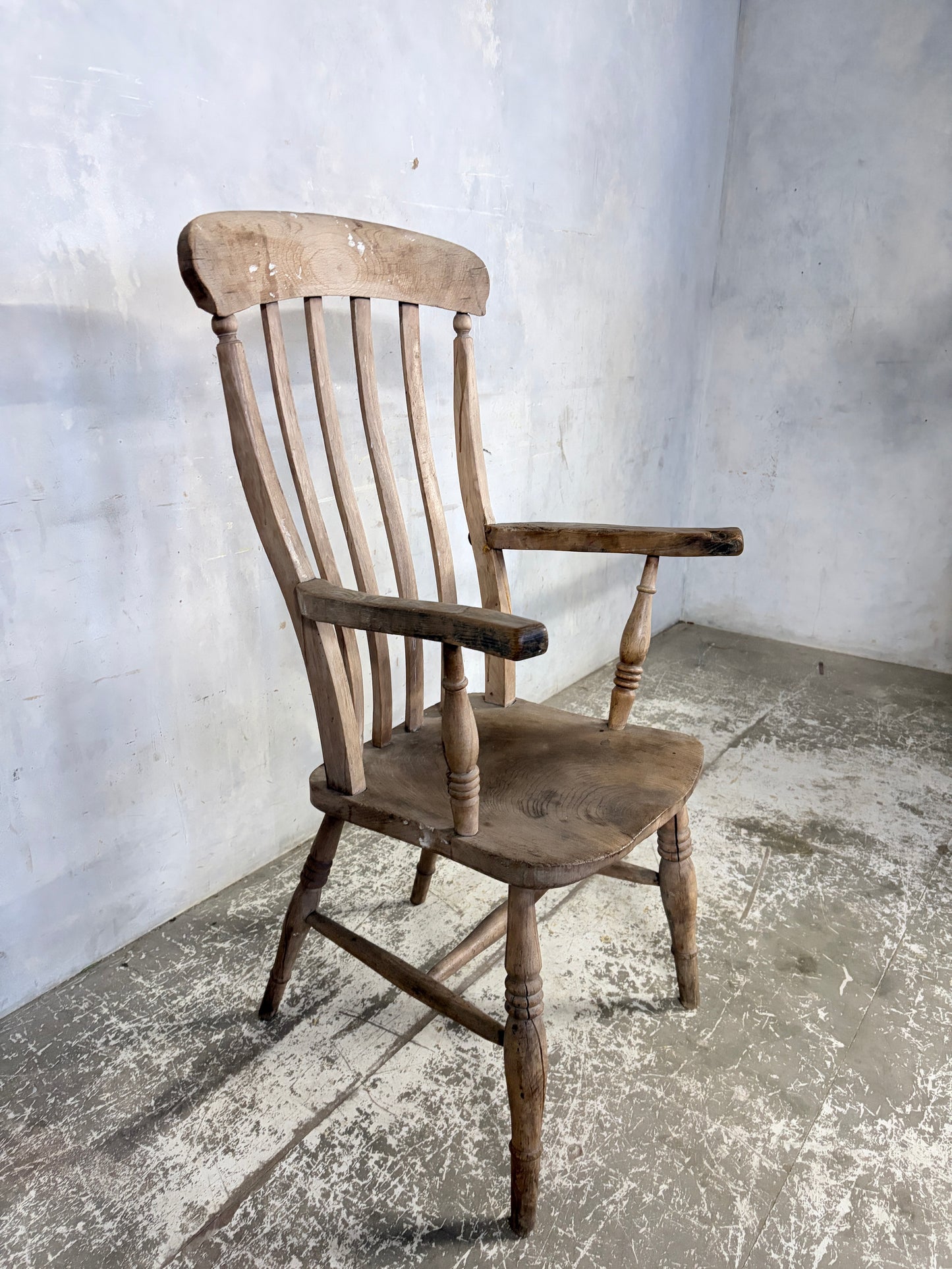 Antique Pine & Elm Farmhouse Armchair
