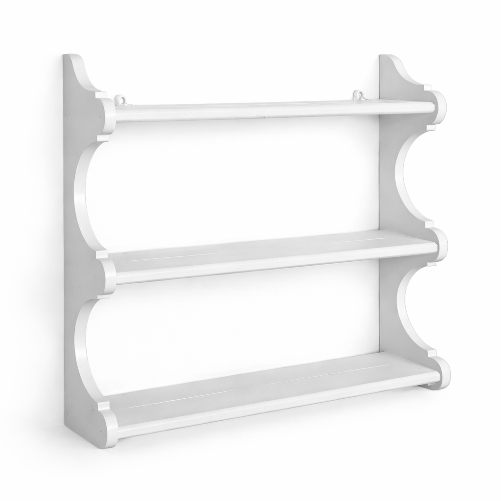 Vintage Oak Wall Display Rack – Painted Shabby Chic