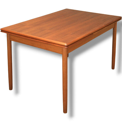 Mid Century Dining Table - Danish Draw Leaf Extending Solid Wood Table