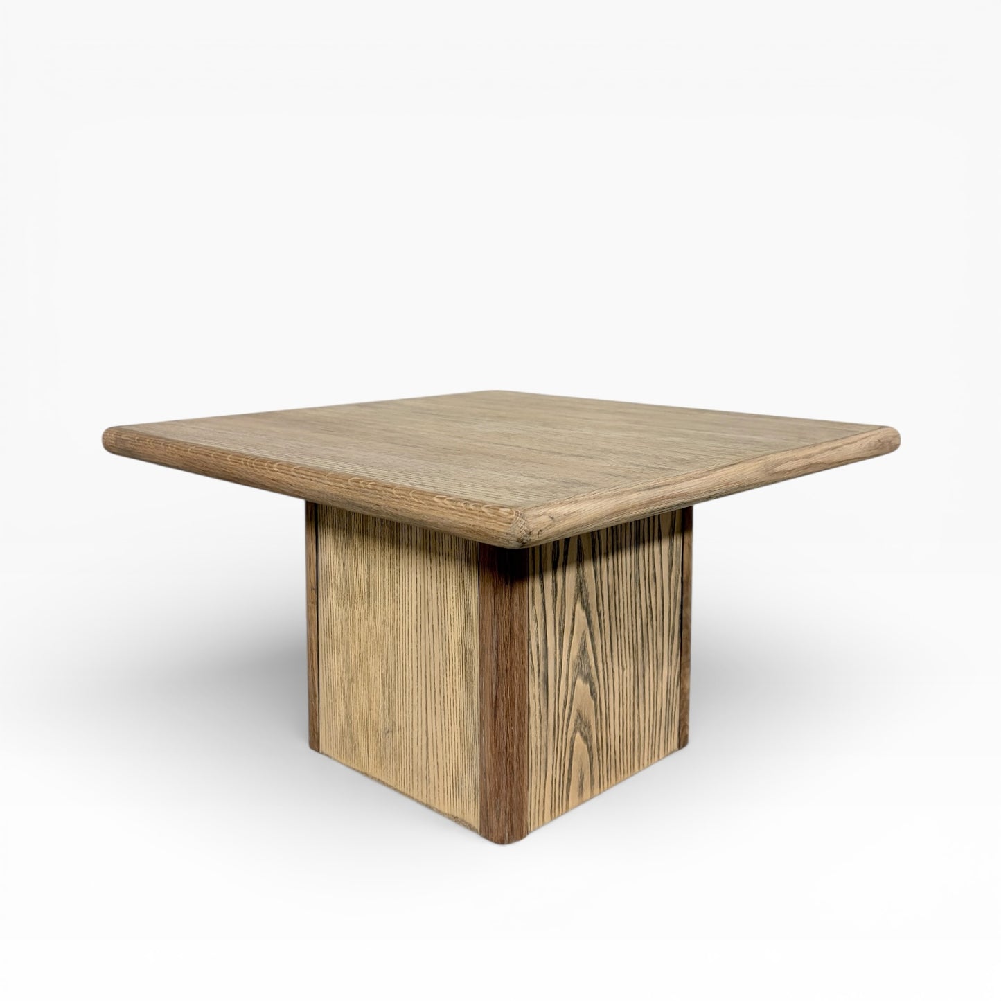 Vintage Trioh Pine & Oak Coffee Table – Solid Wood Mid-Century Square Table