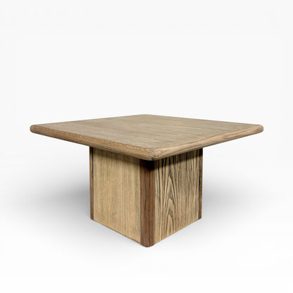 Vintage Trioh Pine & Oak Coffee Table – Solid Wood Mid-Century Square Table