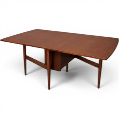 Mid Century EON Elliotts of Newbury Teak Drop Leaf Dining Table | Gate Leg Extending Kitchen Table