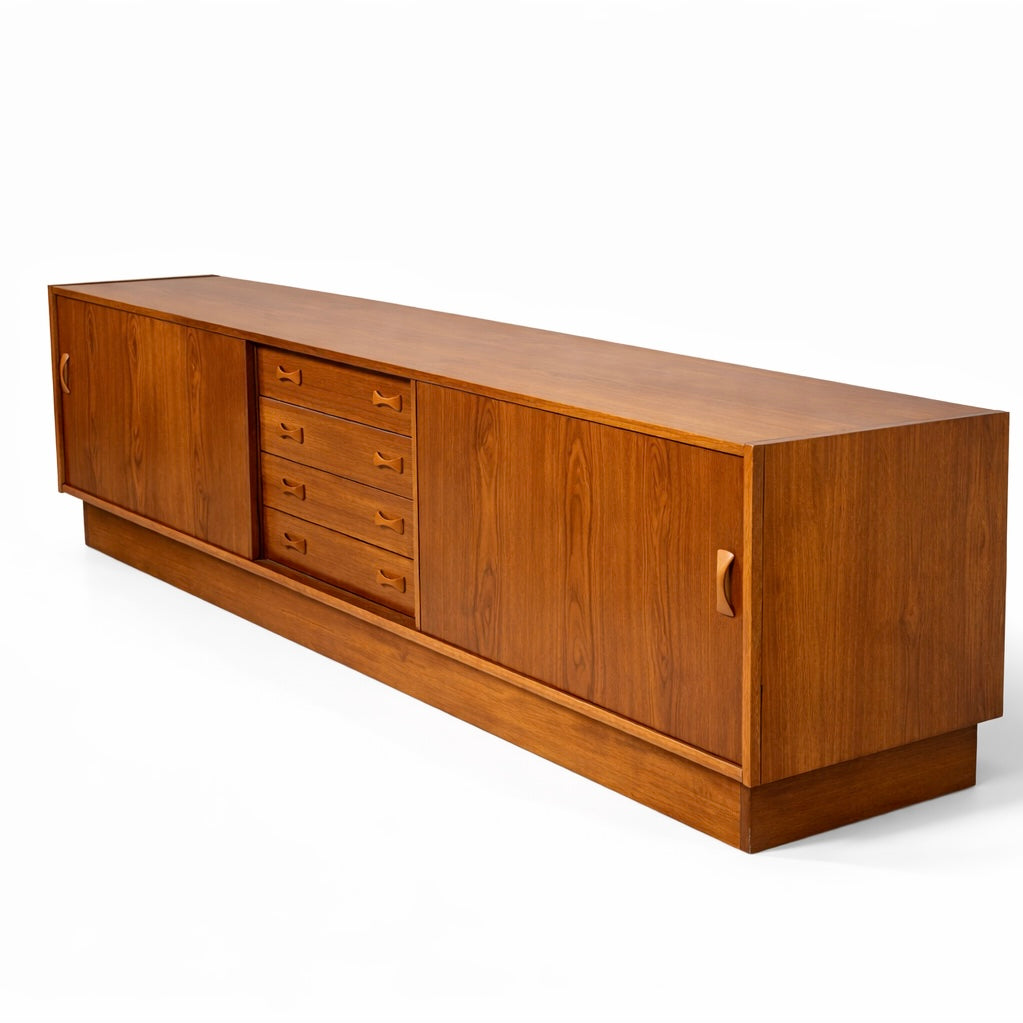 Clausen & Son Danish Teak Sideboard — Mid-Century Modern, Long Low Storage