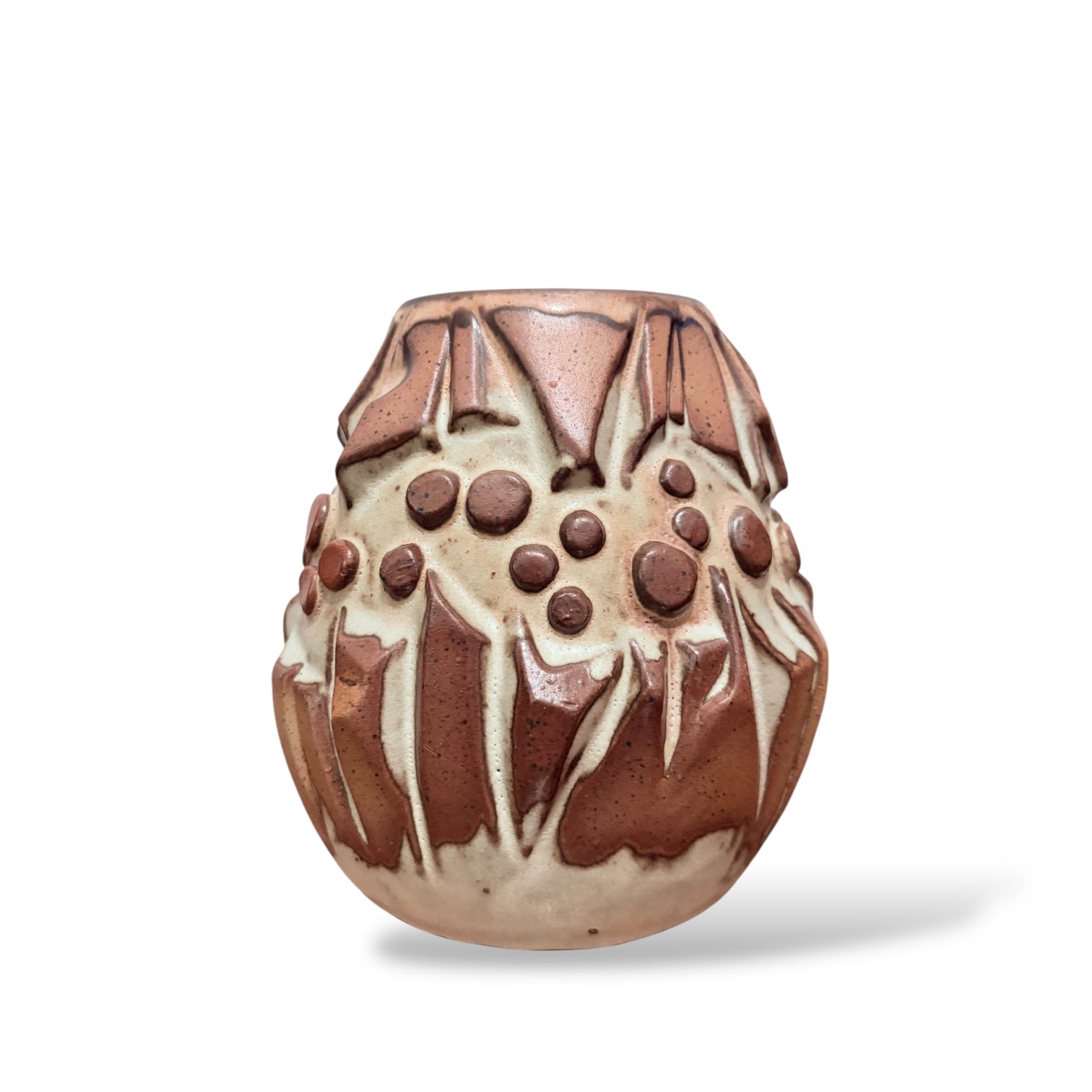 Vintage Shelf Pottery Brutalist Stoneware Vase — view 3