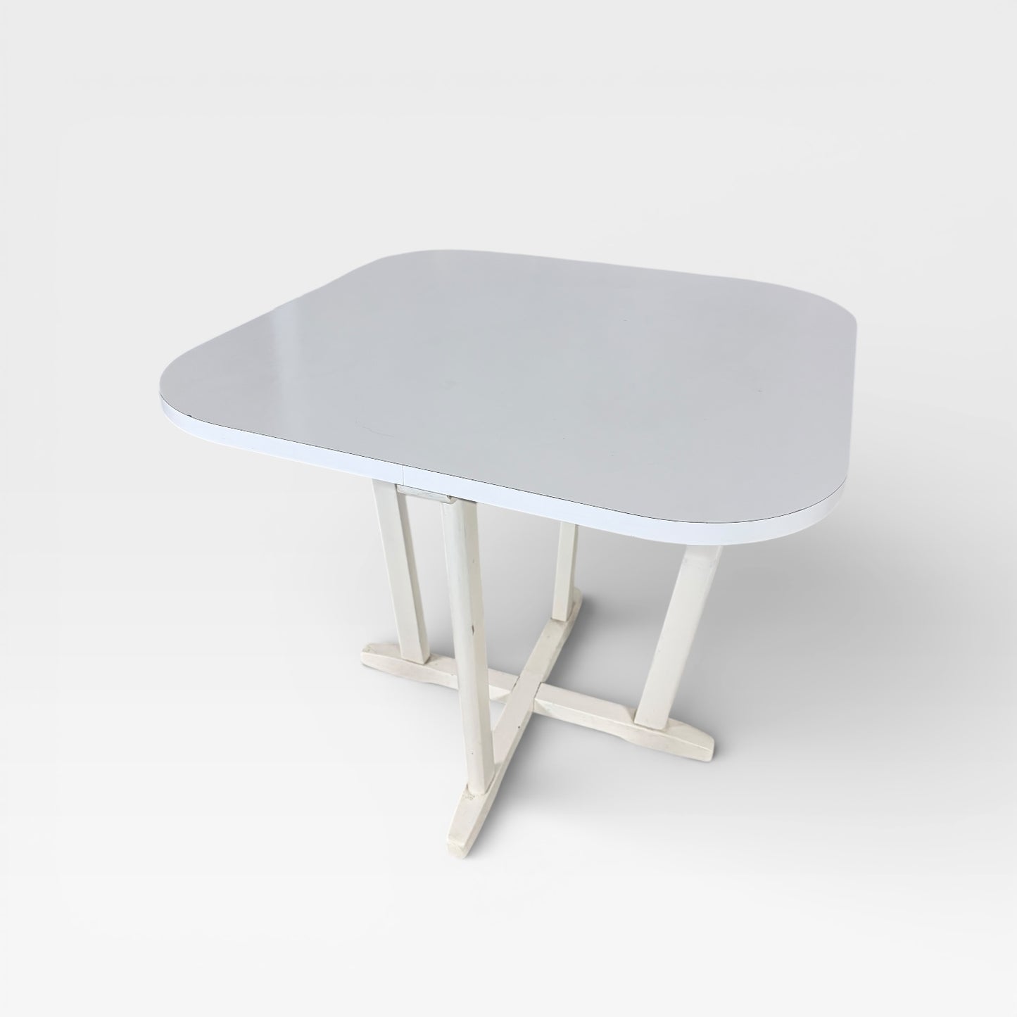 Vintage Thonet Nesting Dining Table with Four Chairs – White Bentwood, Mid-Century Design — view 6