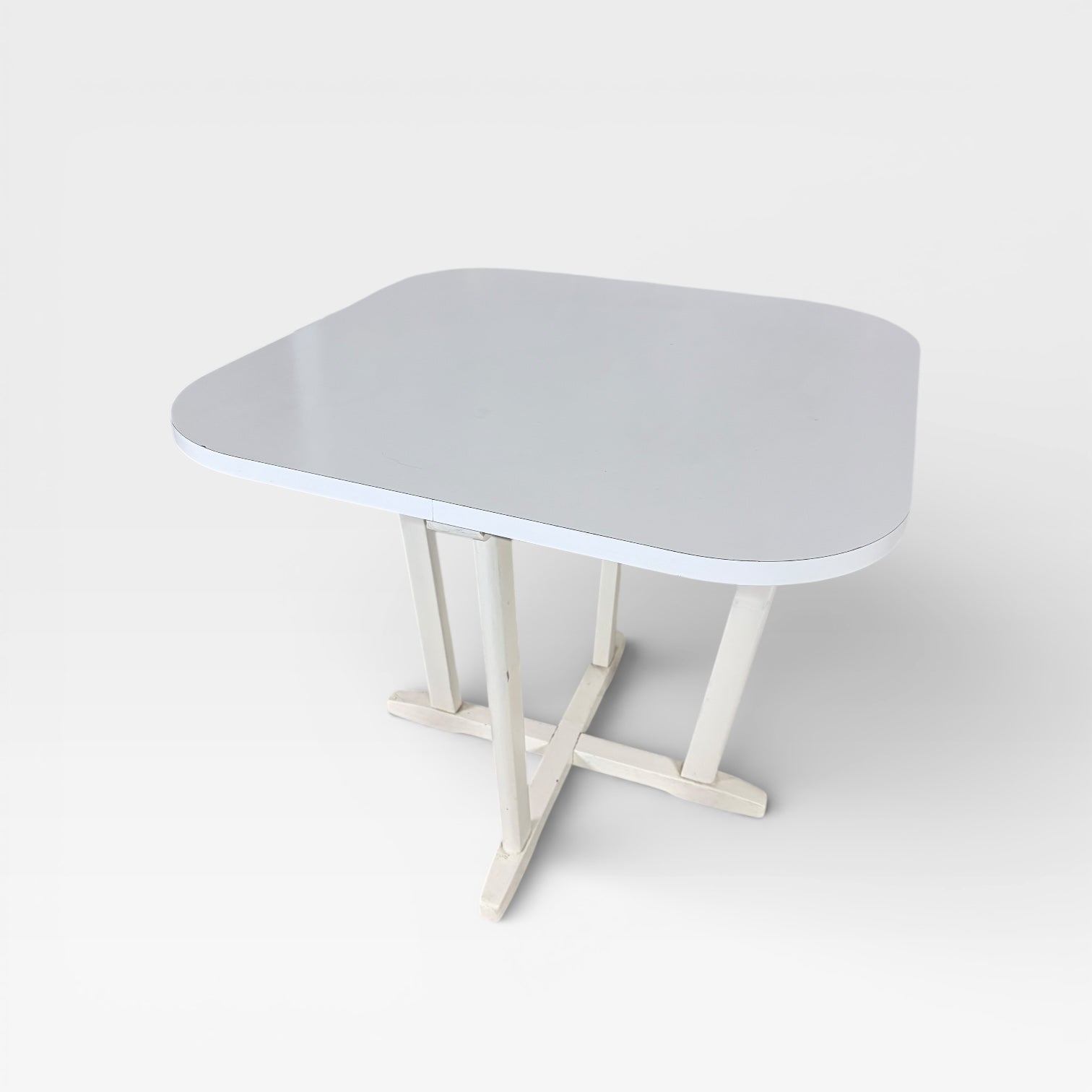 Vintage Thonet Nesting Dining Table with Four Chairs – White Bentwood, Mid-Century Design — view 6