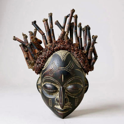 Antique African Chokwe Traditional Female Art Mask Sculpture