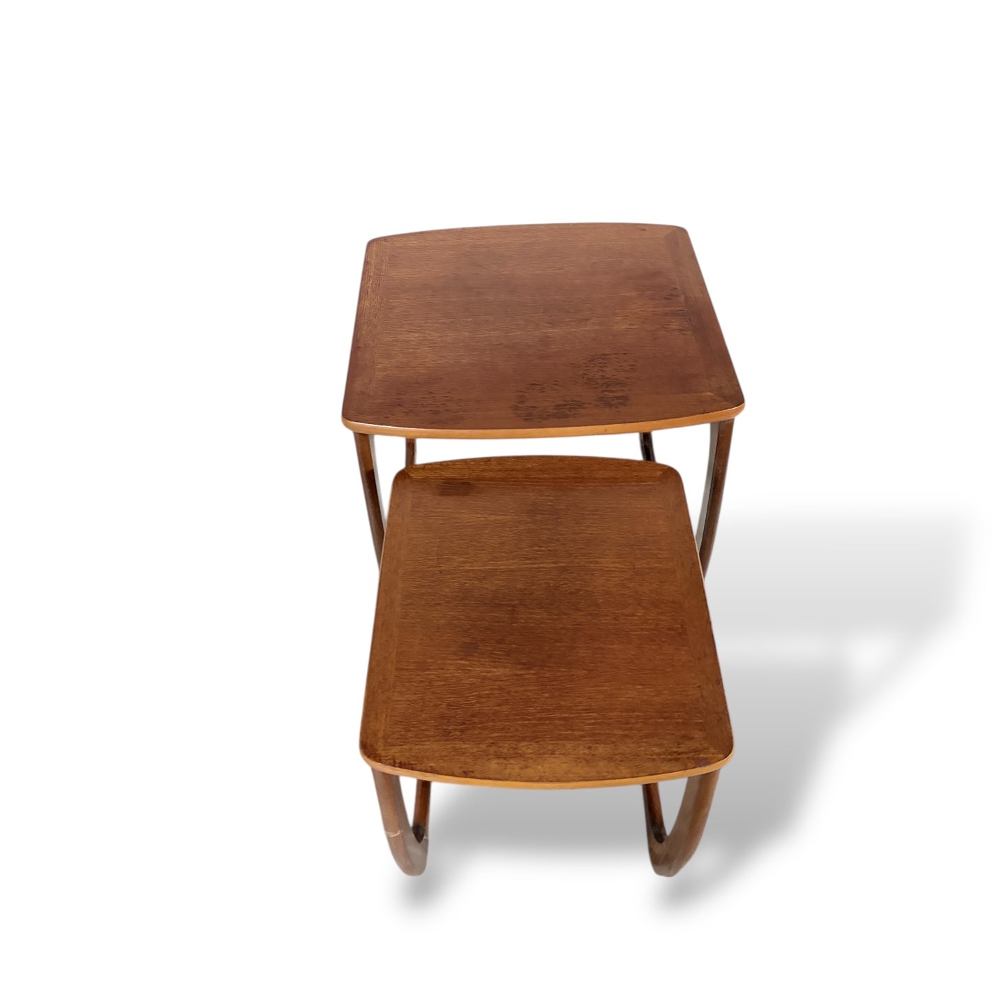 Mid Century Vintage Nathan Teak Curved Nest of Tables