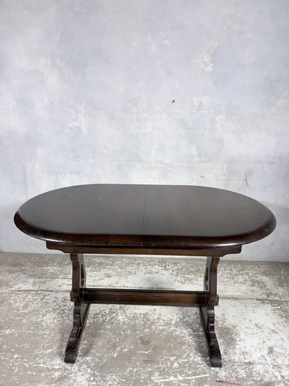 Vintage Ercol Elm Oval Extending Dining Table – Compact
