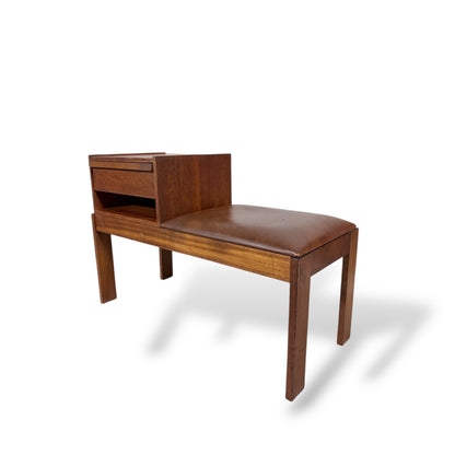 Mid Century Vintage Chippy Heath Telephone Table / Hall Bench
