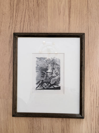 Simon Brett “Count Arnold” Woodblock Print – Vintage and Framed Limited Edition