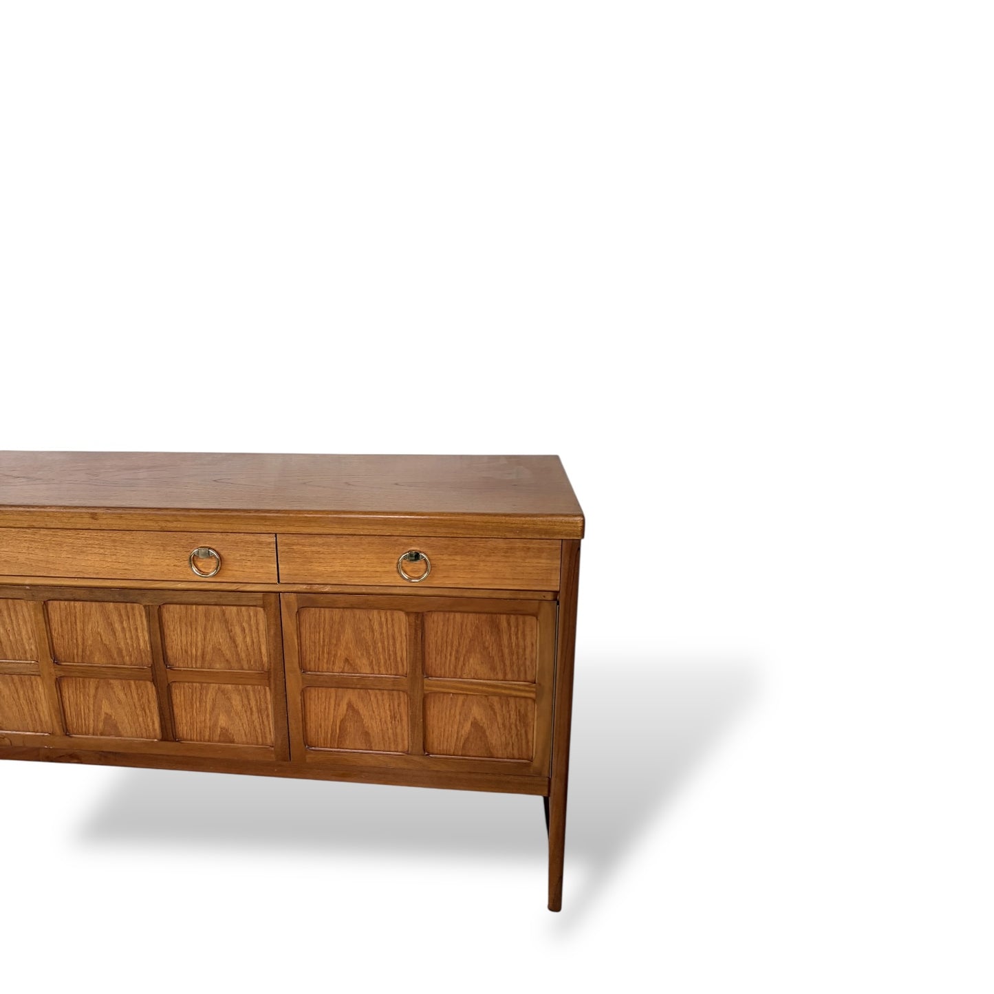 Nathan “Squares” Sideboard – Mid Century Teak Sideboard with Ring Pull Handles — view 6