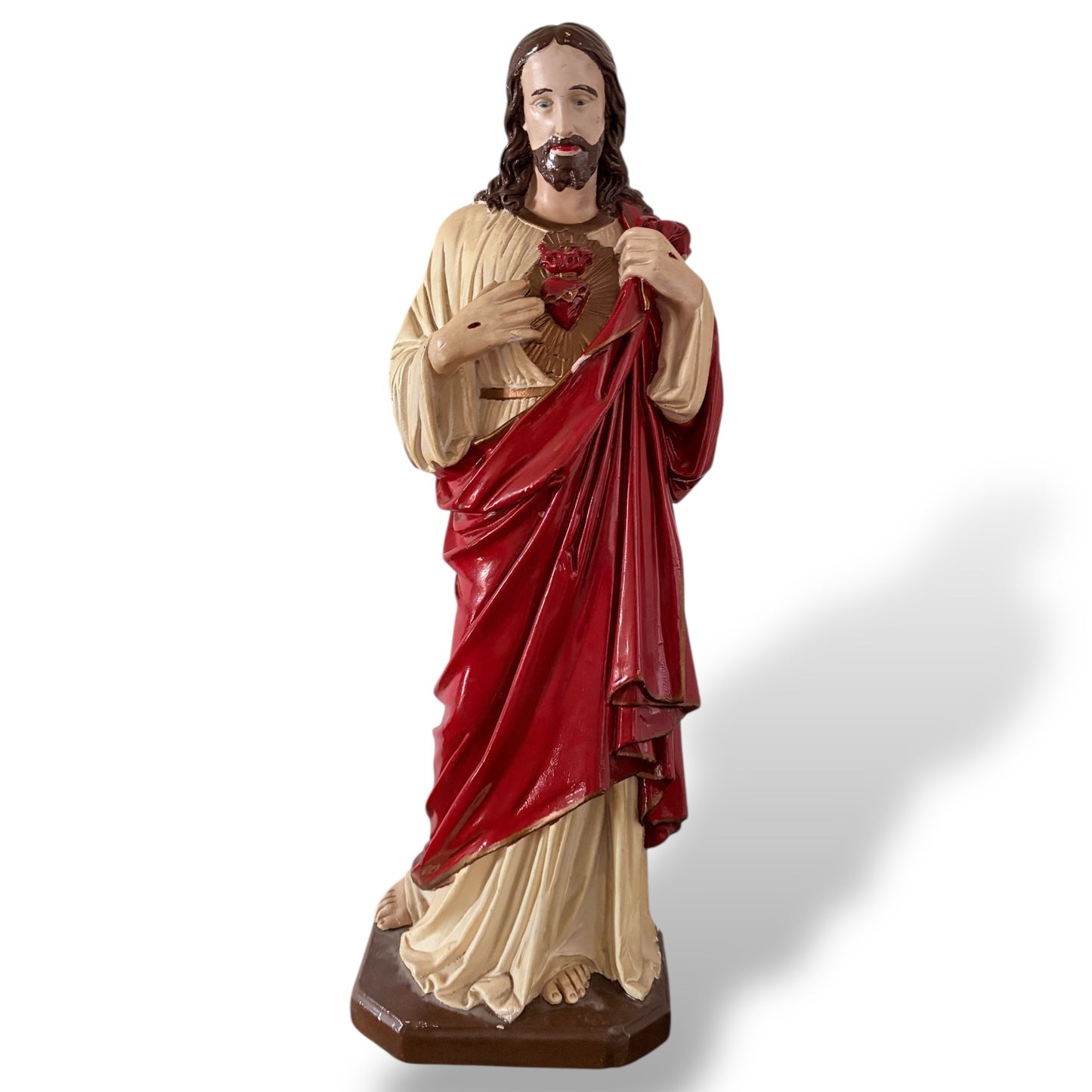 Antique Sacred Heart Jesus Statue – Alabaster