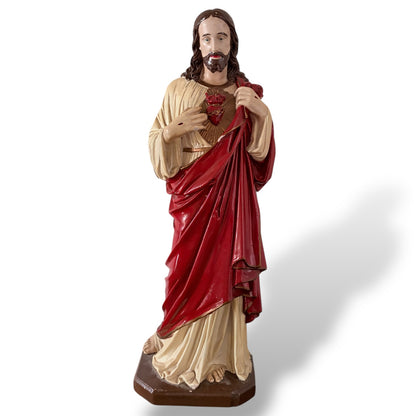 Antique Sacred Heart Jesus Statue – Alabaster