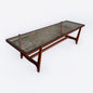 Mid Century Modern Danish Teak & Glass 'Skeleton' Coffee Table