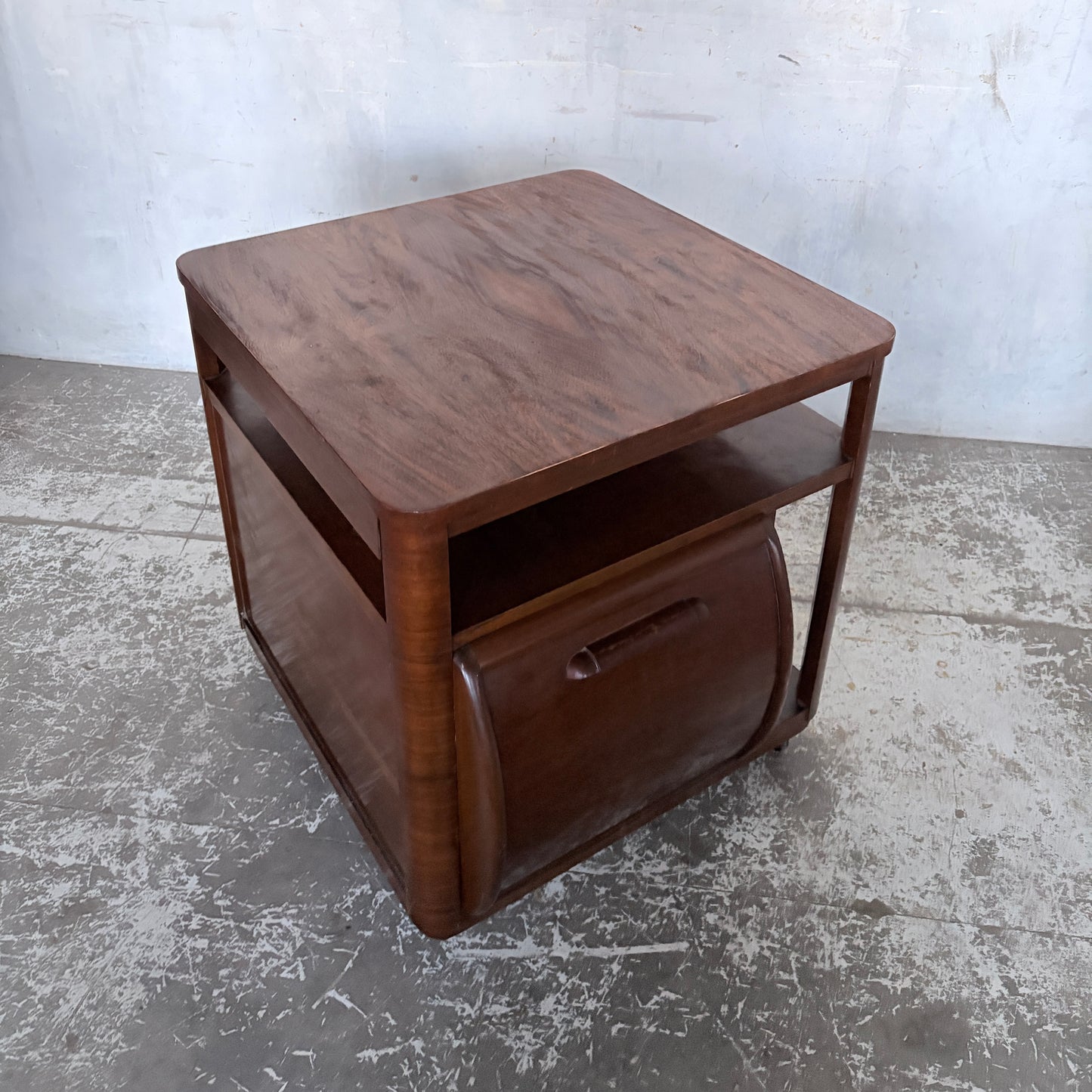 Art Deco Walnut Drinks Cabinet Metamorphic Trolley by Incorporall (CC41)
