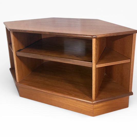 Vintage Teak Corner Unit - Mid Century Media Cabinet | Retro TV Stand