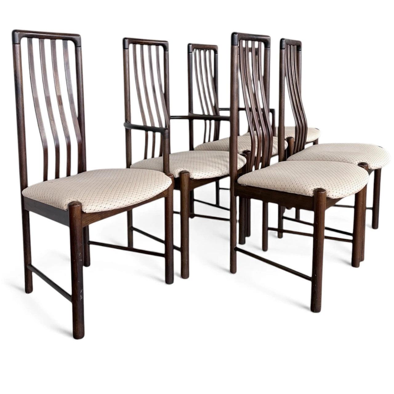 Set of 6 Danish Rosewood Dining Chairs by Boltinge
