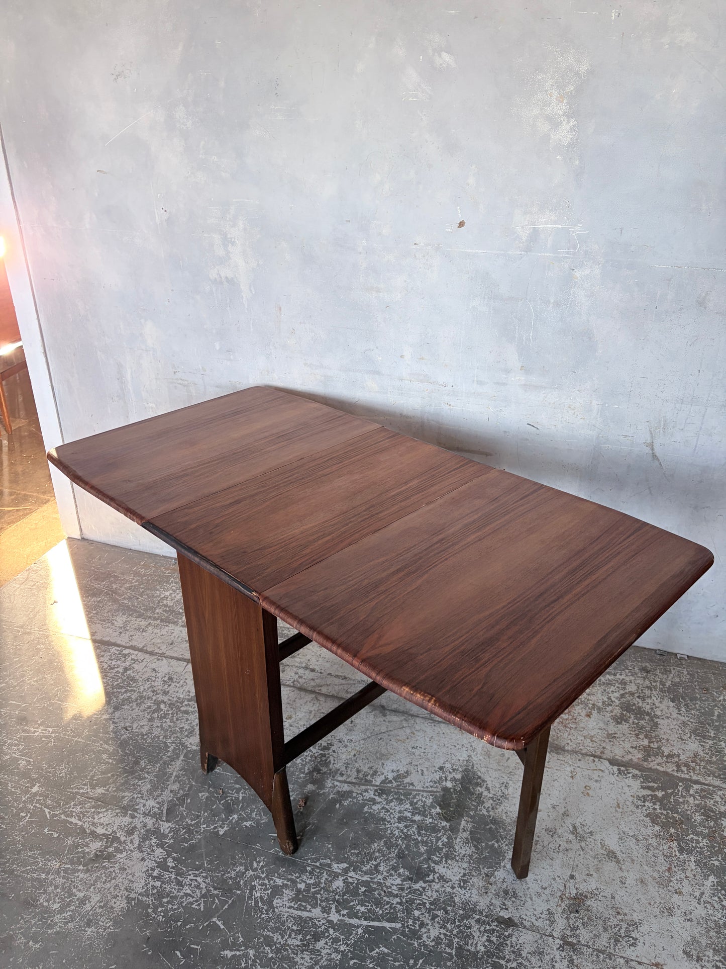 Art Deco Walnut Drop Leaf Dining Table