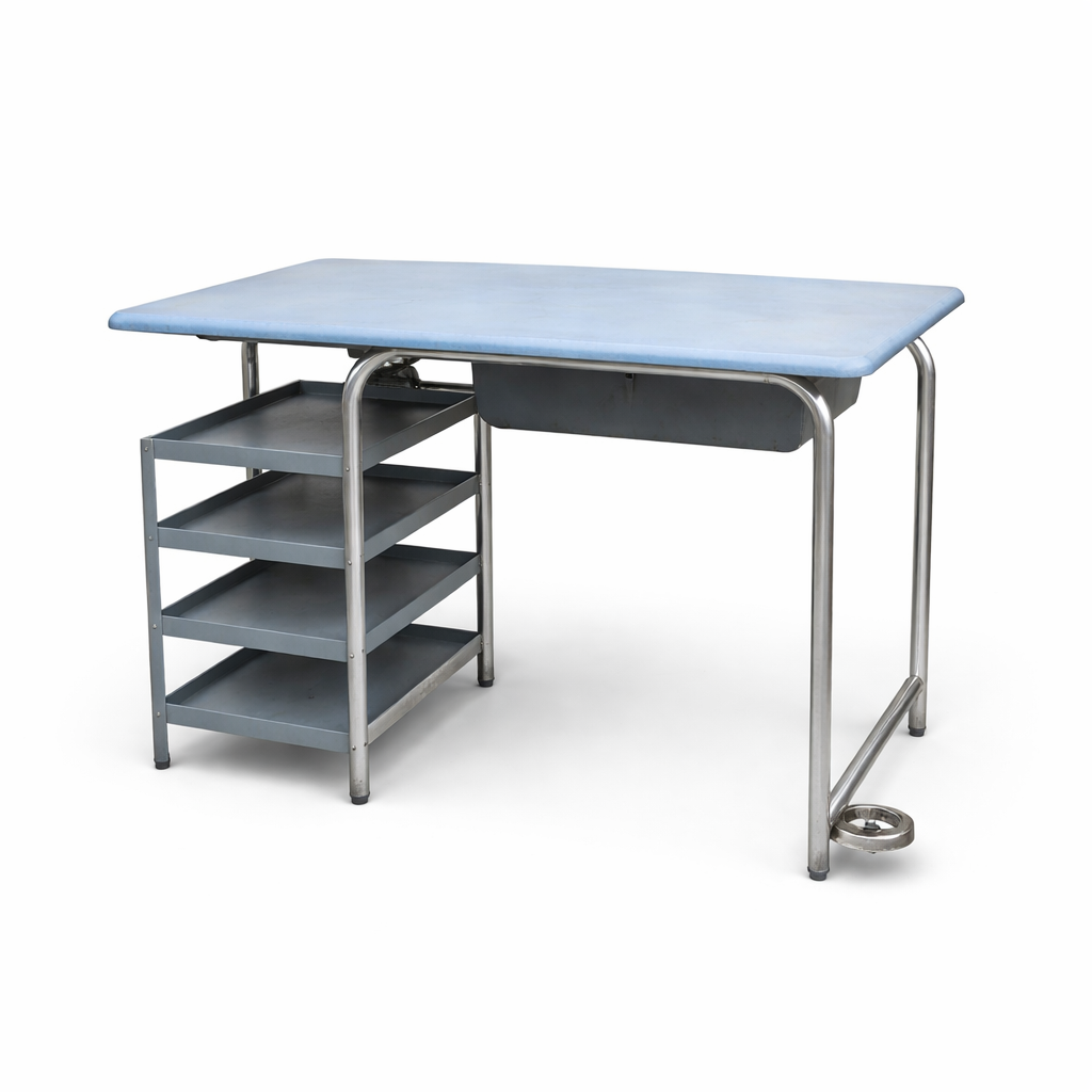 Industrial Chrome Tubular Desk with Matching Chair