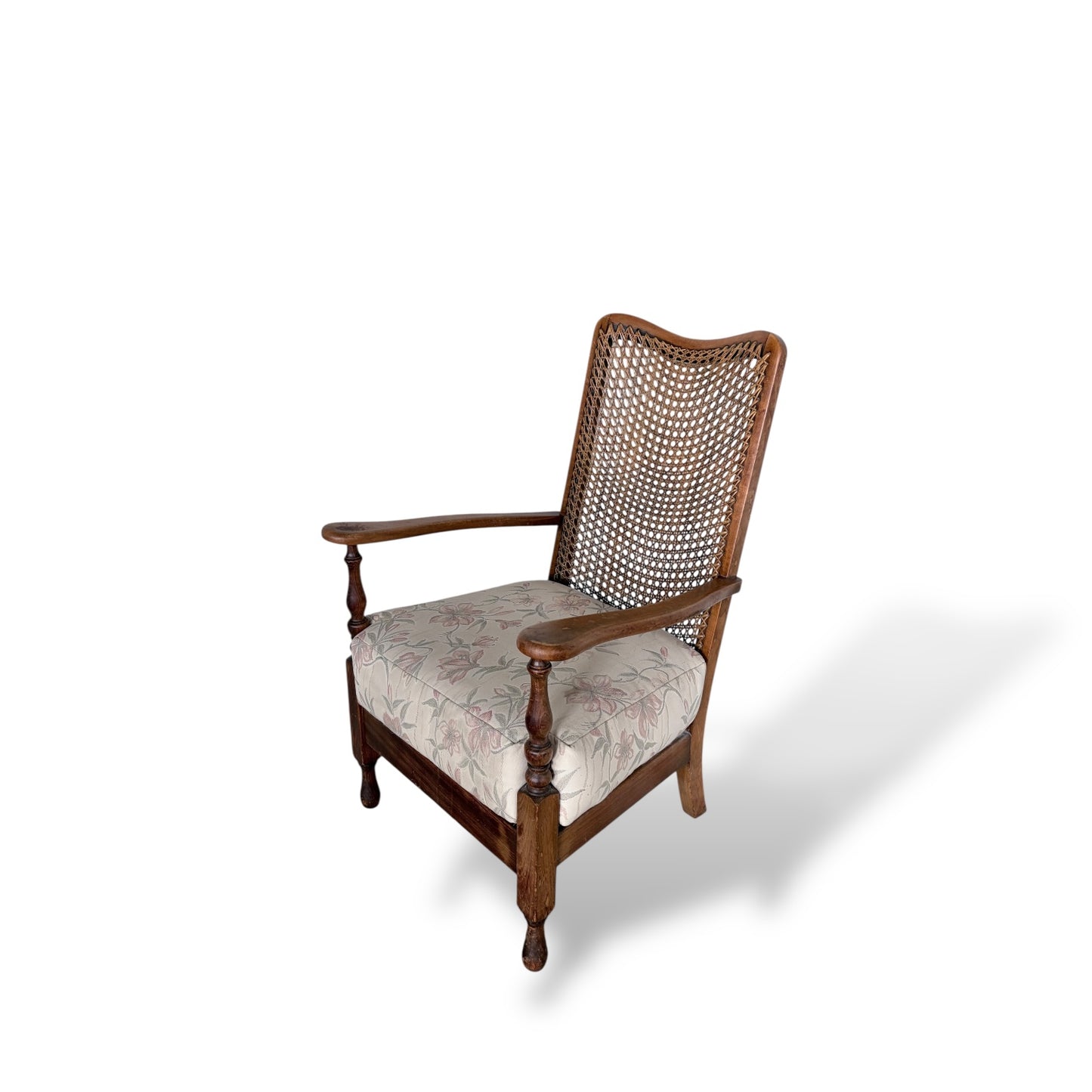 Antique Vintage Colonial Style Wicker Armchair